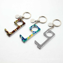 UNIQ Personalized Hands Free Door Opener Key Chain No Contact 3D printed Acetate Door Opener Keychain